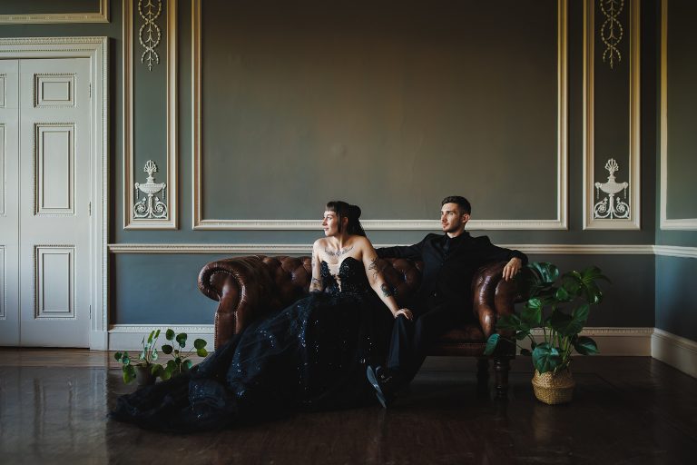 Gothic wedding photographer UK capturing dark, romantic, and alternative weddings with a natural documentary style and editorial edge