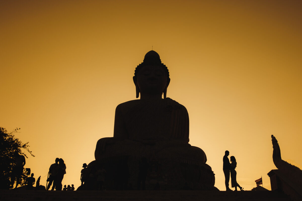 golden hour at the big buddah, thailand